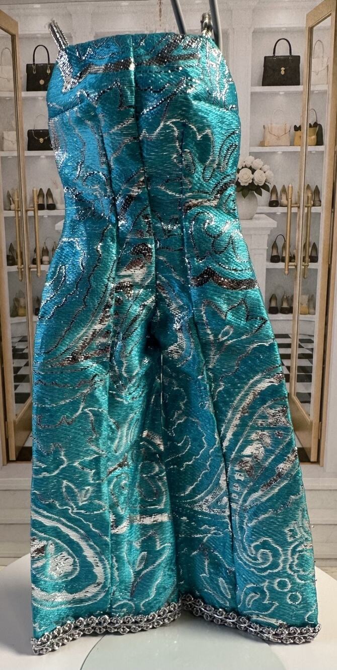 1970 Vintage Barbie Turquoise Green Jumpsuit Firelights #1481 Minty